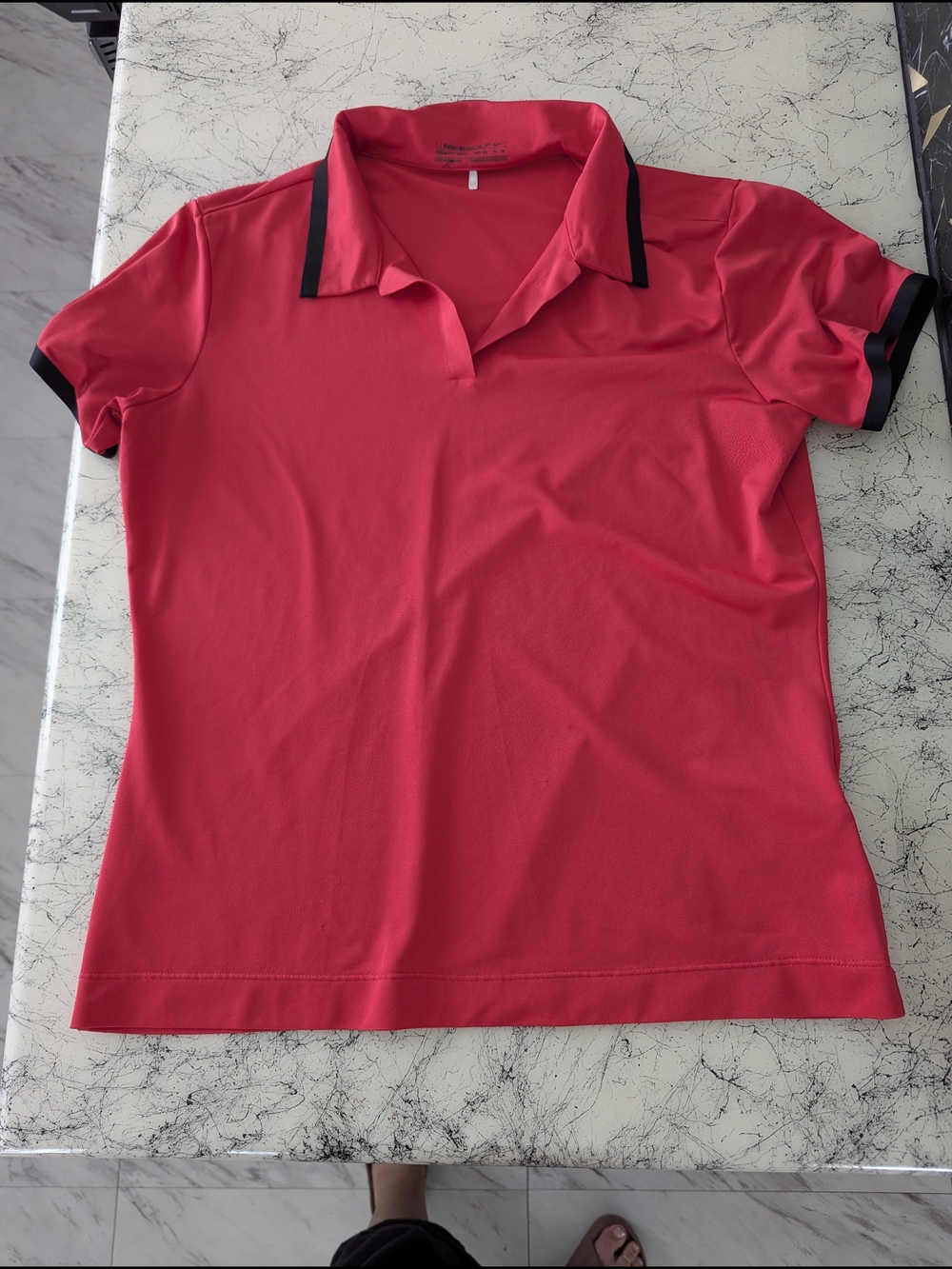 Women’s Pink Polo Top with Contrasting Trim